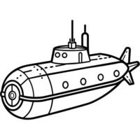 U-Boot Gliederung Färbung Buch Seite Linie Kunst Illustration Digital Zeichnung vektor