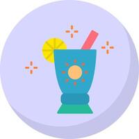 cocktail platt bubbla ikon vektor