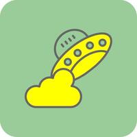 UFO fylld gul ikon vektor