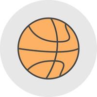 Basketball Linie gefüllt Licht Symbol vektor