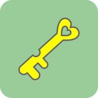 Liebe Schlüssel gefüllt Gelb Symbol vektor