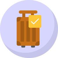 bagage platt bubbla ikon vektor