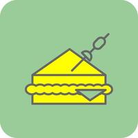 smörgås fylld gul ikon vektor