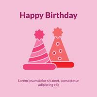 födelsedag inbjudan kort med en glad födelsedag tema i en platt design vektor