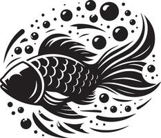 hav fisk silhuett isolerat på vit bakgrund. hav fisk logotyp vektor