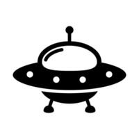 Karikatur UFO Symbol, Außerirdischer Raumschiff Symbol. vektor