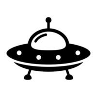 Karikatur UFO Symbol, Außerirdischer Raumschiff Symbol. vektor