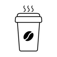 varm kaffe kopp ikon. papper kaffe kopp ikon isolerat på vit bakgrund. vektor