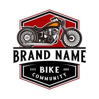 Motorrad Logo Design. Jahrgang Stil Motorrad zum Motorrad Verein. vektor