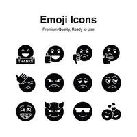 süß Gesichts- Ausdrücke, einstellen von Emoticons Symbole, modisch Design Stil vektor