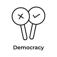 Tick und Kreuz Zeichen auf Plakate, Symbol von Demokratie, Abstimmung Design vektor