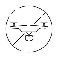 Drohne Linie Symbol. inbegriffen das Symbole wie Drohne, Fernbedienung, Regler, Radar, Karte, Signal und mehr. vektor