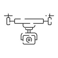 Drohne Linie Symbol. inbegriffen das Symbole wie Drohne, Fernbedienung, Regler, Radar, Karte, Signal und mehr. vektor
