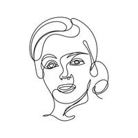 kvinna minimal design hand dragen ett linje stil teckning, ett linje konst kontinuerlig teckning vektor