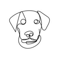 hund minimal design hand dragen ett linje stil teckning, ett linje konst kontinuerlig teckning, hund enda linje konst vektor