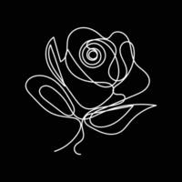 Rose minimal Design Hand gezeichnet einer Linie Stil Zeichnung, Rose einer Linie Kunst kontinuierlich Zeichnung, Rose Single Linie Kunst vektor