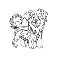 hund minimal design hand dragen ett linje stil teckning, ett linje konst kontinuerlig teckning, hund enda linje konst vektor