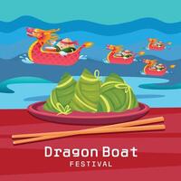 Frohes Drachenboot Festival vektor