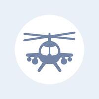 Kampf Hubschrauber Symbol isoliert Über Weiss, Illustration vektor