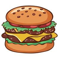 ein lecker und herzhaft Burger. das Konzept von lecker und ungesund Lebensmittel. vektor