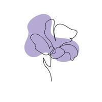 kontinuerlig ett linje teckning av blomma. modern minimalistisk ett linje teckning. illustration vektor