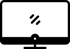 solide schwarz Symbol zum Monitor vektor