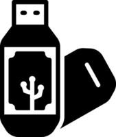 solide schwarz Symbol zum USB vektor
