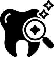 fast svart ikon för dental vektor