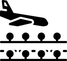fast svart ikon för landning vektor