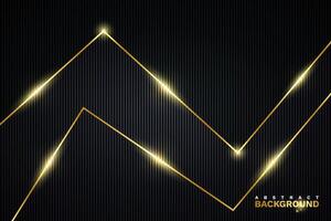 Luxus schwarz Gold abstrakt Hintergrund Banner. Illustration mit schwarz Streifen Kunst und Gold Linie vektor