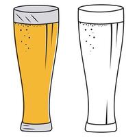 isoliert Glas mit ein Bier trinken, Illustration im Karikatur Stil vektor