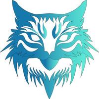 ein heftig Blau Krieger Katze Logo zum Ihre Geschäft vektor