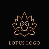 logotyp gyllene lotus en symbol av elegans ,lyx i blomma rik lotus emblem vektor