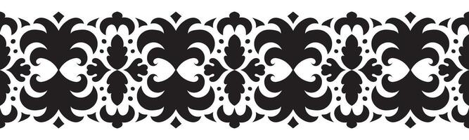 etnisk sömlös gräns mönster. prydnad illustration. klassisk utsmyckad element. barock blommig årgång stil. dekorativ gräns design för ram, textil, tyg, Kläder, matta, ridå, matta. vektor