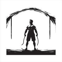 Fitnessstudio trainieren Silhouette Sammlung.Mensch Fitness Illustration Satz. vektor