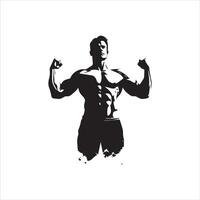 Fitnessstudio trainieren Silhouette Sammlung.Mensch Fitness Illustration Satz. vektor