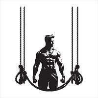 Gym träna silhuett samling.människa kondition illustration uppsättning. vektor