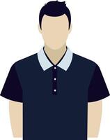 illustration av en man i blå polo t-shirt vektor