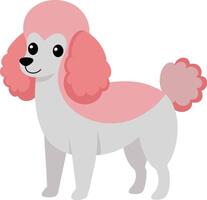 en tecknad serie pudel hund med en rosa hatt illustration vektor