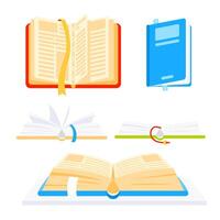 öppen bok i en platt stil. pedagogisk litteratur. utbildning och uppkopplad klass. vända sidor vektor