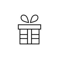 Geschenkbox einfach Gliederung Symbol zum Netz Websites. geeignet zum Bücher, Shops, Geschäfte. editierbar Schlaganfall im minimalistisch Gliederung Stil. Symbol zum Design vektor