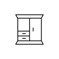 Kleiderschrank linear Symbol. perfekt zum Design, Infografiken, Netz Websites, Apps vektor