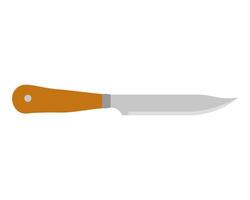 Küche Messer Cutter mit Griff und Scharf Klinge im eben Stil. Messer Symbol Stahl Geschirr Kochen Ausrüstung vektor