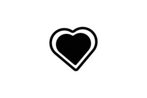 Liebe Herz Symbol Symbol . Liebe Illustration . ein solide und Gliederung Herzen vektor