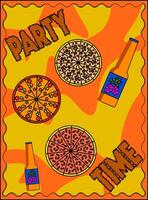 Party Zeit Illustration zum Hintergrund, Banner, Poster, Flyer, Vorlage, Design, usw vektor