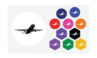 flygplan flyg passagerare plan ikon vektor