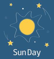 Sonne und Sterne. Welt Sonne Tag. kann 3. Vorlage zum Poster, Banner, Gruß Karten, Flyer. vektor