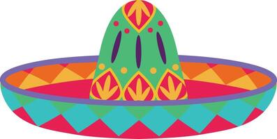 sombrero hatt illustration. traditionell mexikansk kostym element isolerat på vit bakgrund. cinco de mayo hatt. vektor