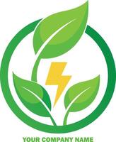 Öko freundlich Elektrizität Logo Umgebung freundlich Batterie Logo Grün Elektrizität Logo vektor