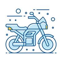 blå sporter moto cykel komisk stil motor cykel logotyp komisk stil moto cykel vektor